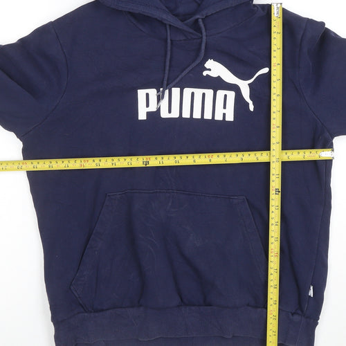 Puma Women's Navy Blue Pullover Hoodie Size M Logo Design