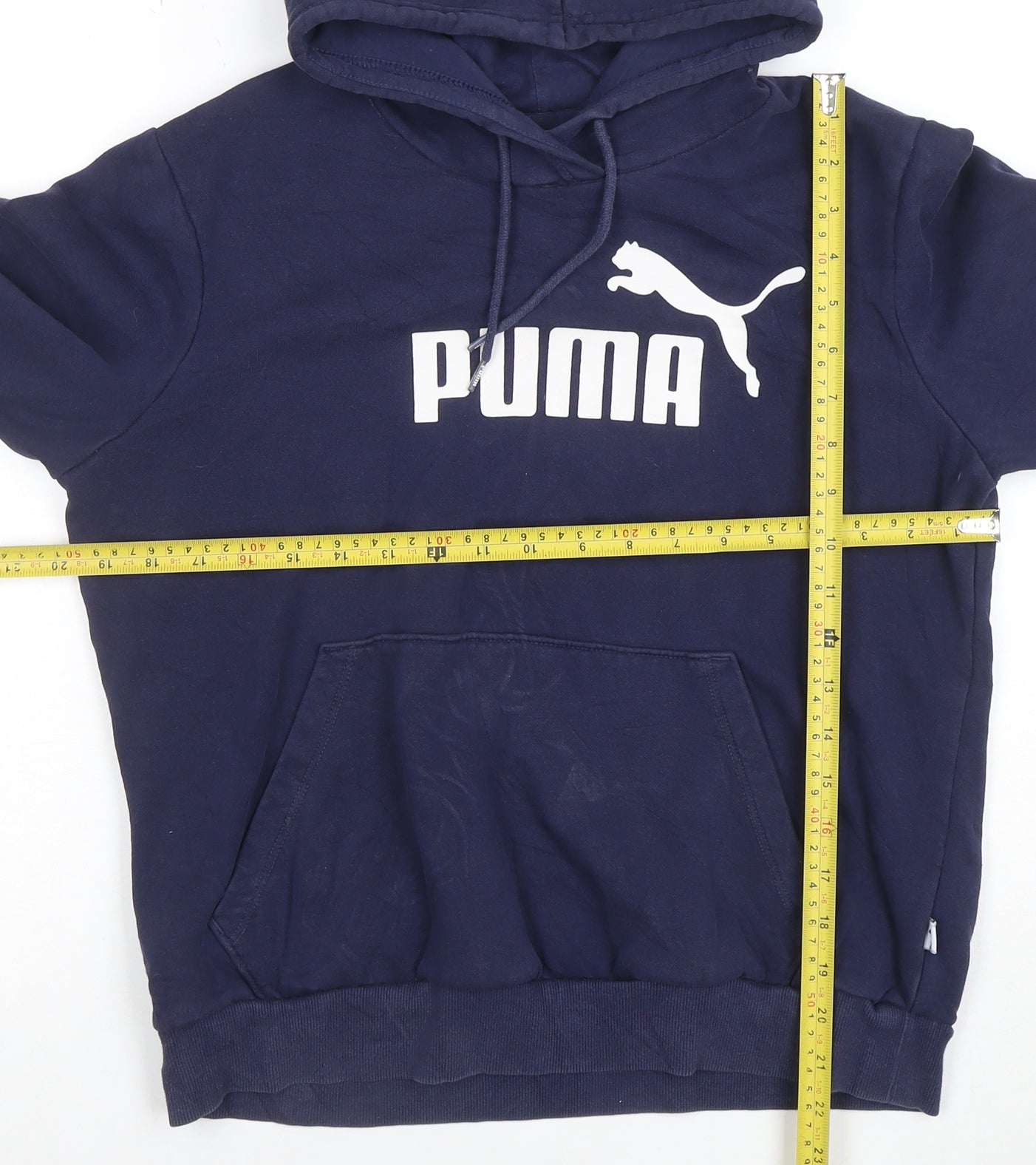 Puma Women's Navy Blue Pullover Hoodie Size M Logo Design