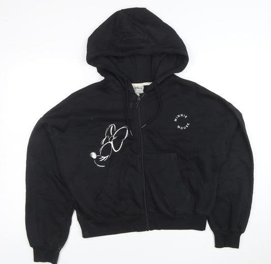 Disney Girls Black Minnie Mouse Full Zip Hoodie 10-11 Years