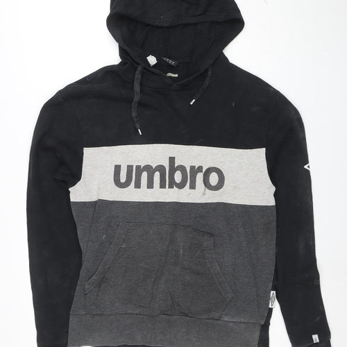 Umbro Men's Black XL Pullover Hoodie with Logo and Kangaroo Pocket