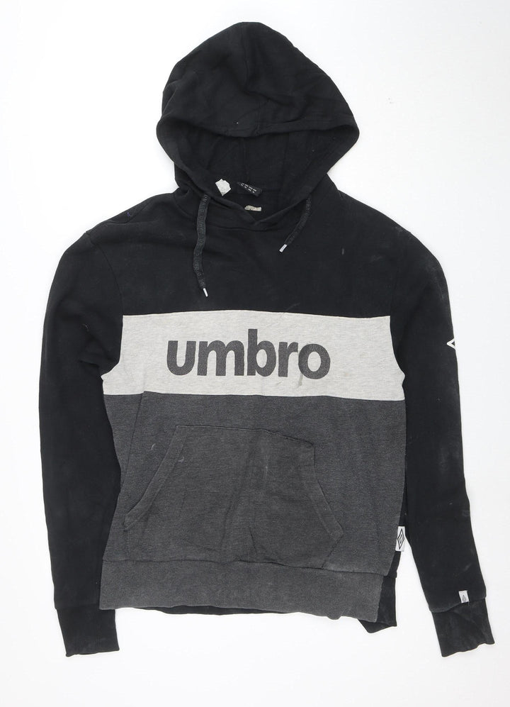Umbro Men's Black XL Pullover Hoodie with Logo and Kangaroo Pocket