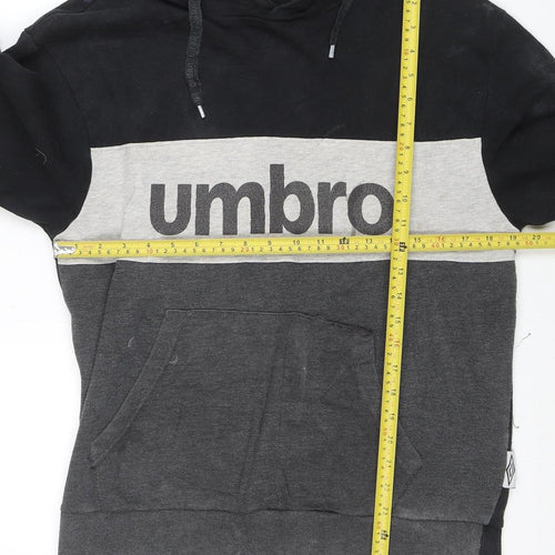 Umbro Men's Black XL Pullover Hoodie with Logo and Kangaroo Pocket