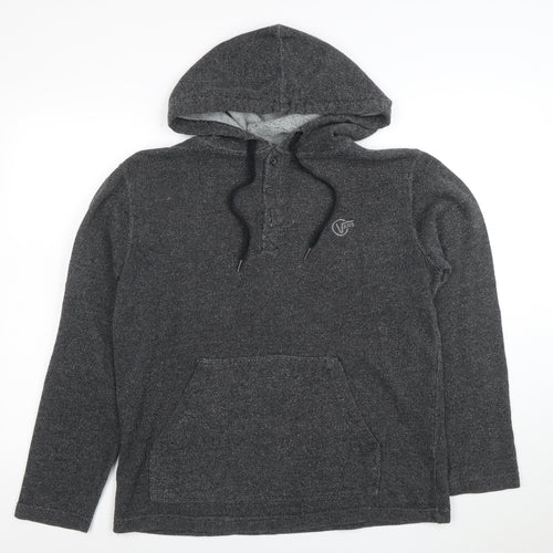 Vans Men’s Grey Henley Hoodie Size S Knit Cotton Blend