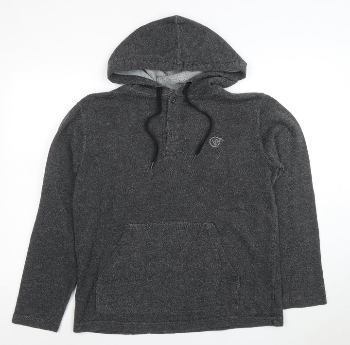 Vans Men’s Grey Henley Hoodie Size S Knit Cotton Blend