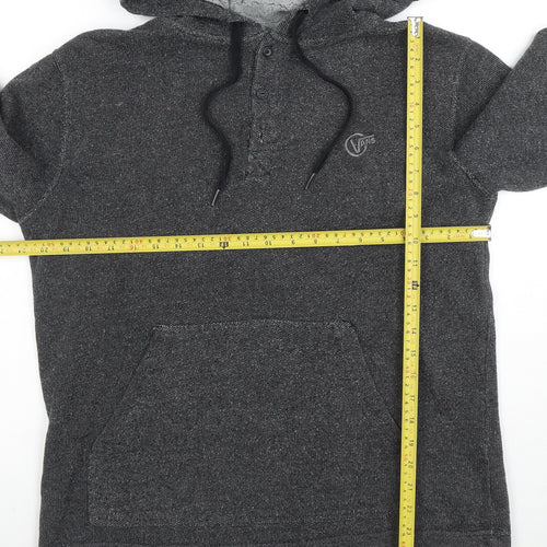 Vans Men’s Grey Henley Hoodie Size S Knit Cotton Blend