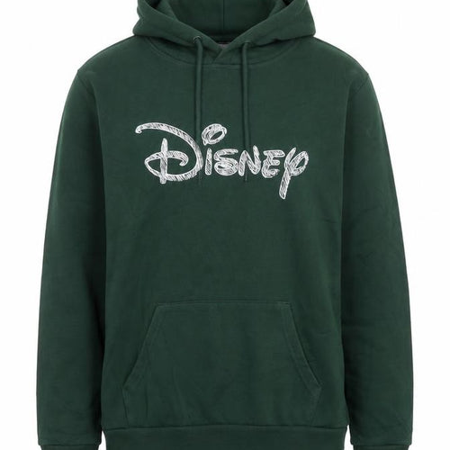 Disney Women's Green Pullover Hoodie XS Relaxed Fit Cotton Blend