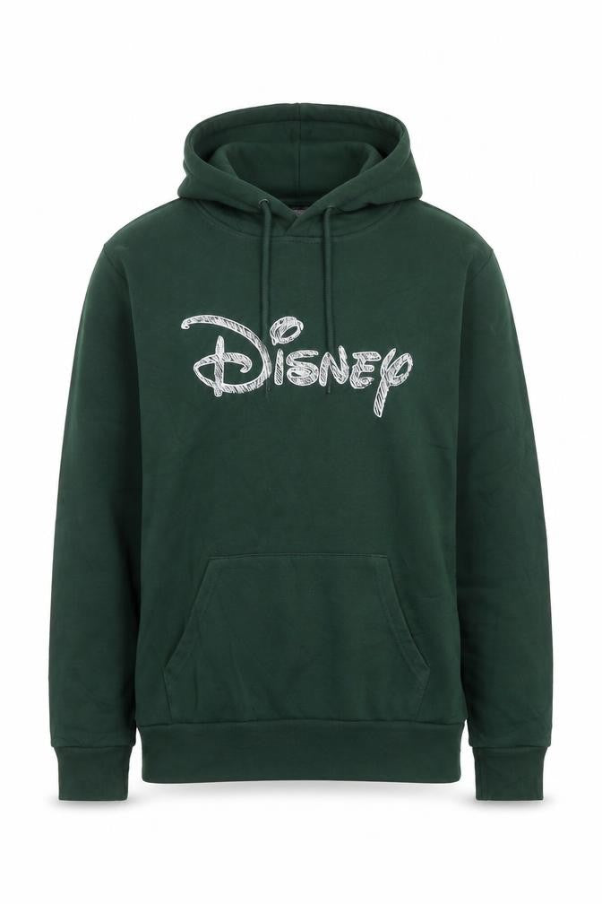 Disney Women's Green Pullover Hoodie XS Relaxed Fit Cotton Blend