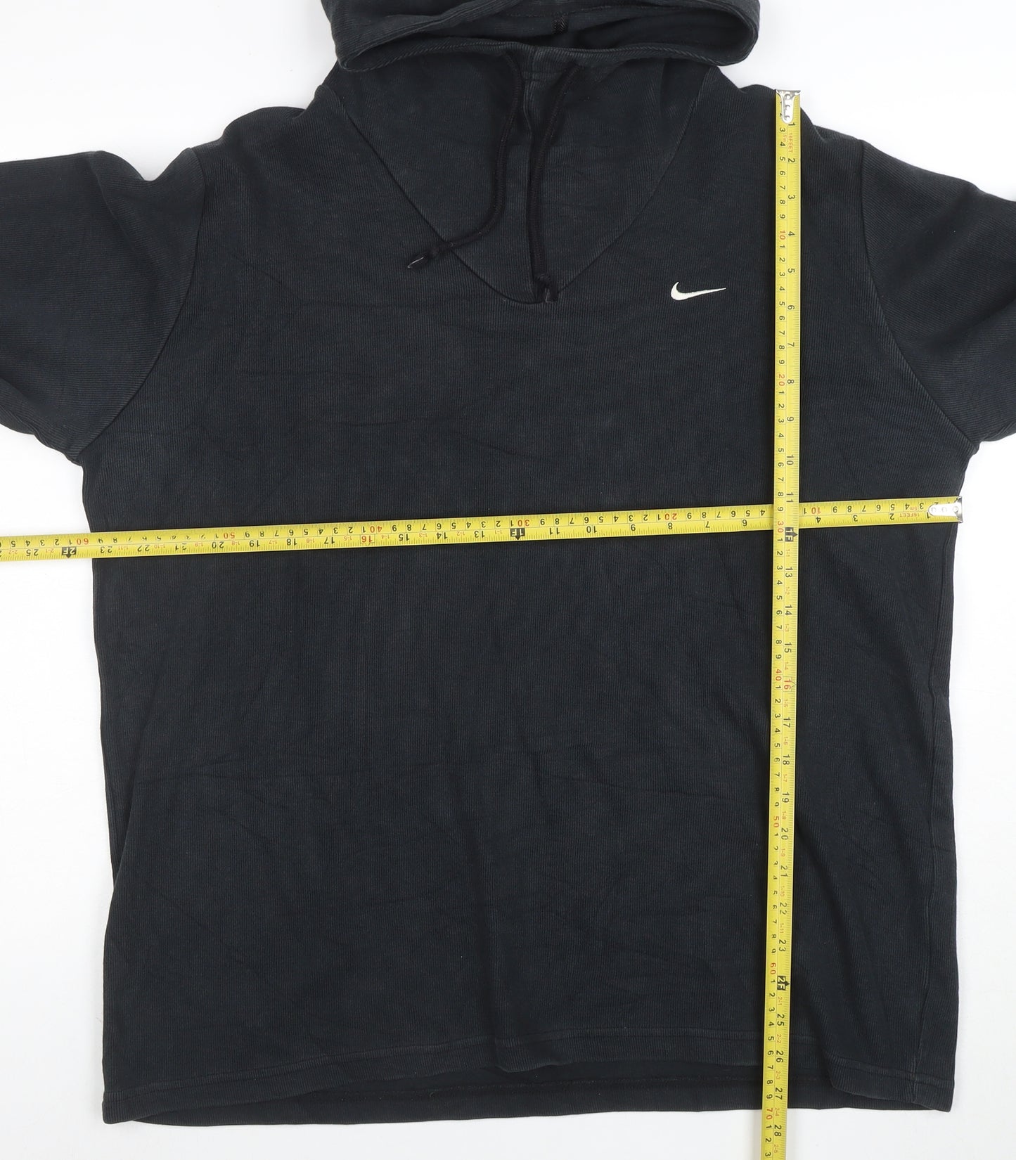 Nike Women's Black Pullover Hoodie Size 16 V-Neck Logo Sweatshirt