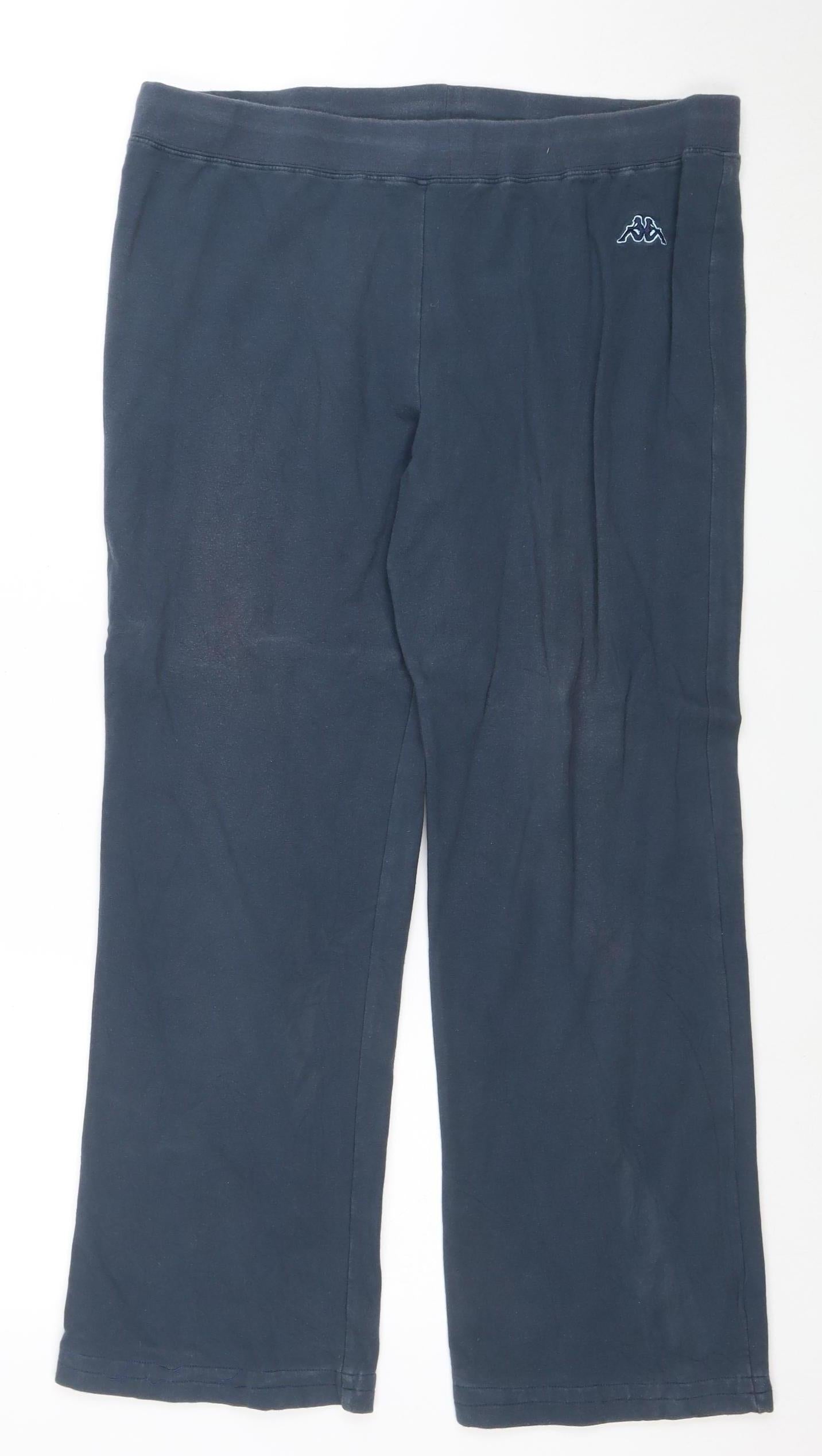 Kappa Men’s Blue Track Pants L Regular Fit Cotton Elastane Sportswear