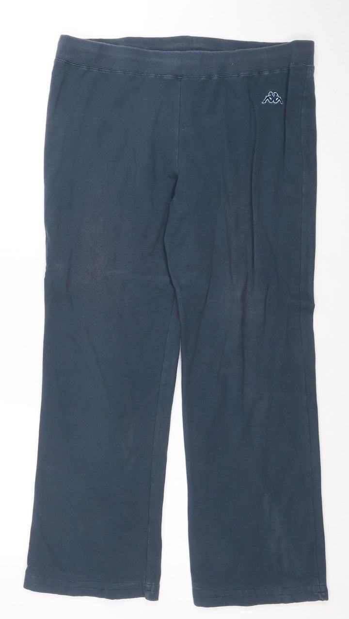 Kappa Men’s Blue Track Pants L Regular Fit Cotton Elastane Sportswear