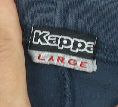 Kappa Men’s Blue Track Pants L Regular Fit Cotton Elastane Sportswear