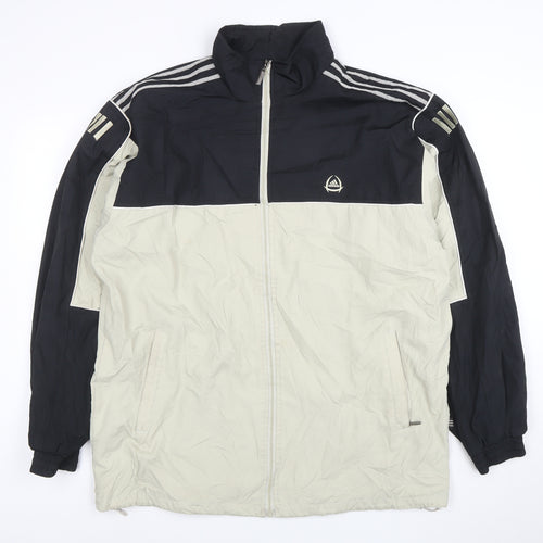 Adidas Men's Black Beige 2XL Retro Windbreaker Jacket