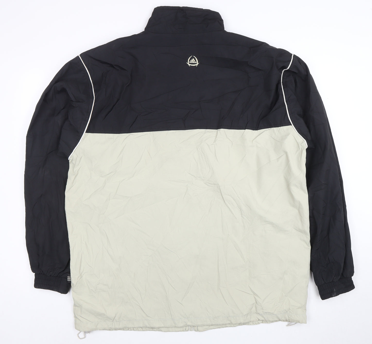 Adidas Men's Black Beige 2XL Retro Windbreaker Jacket