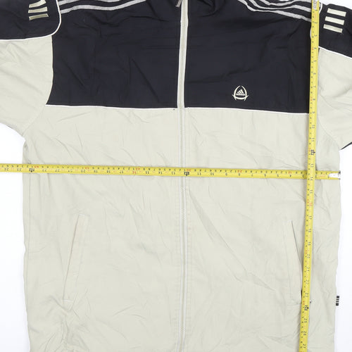 Adidas Men's Black Beige 2XL Retro Windbreaker Jacket