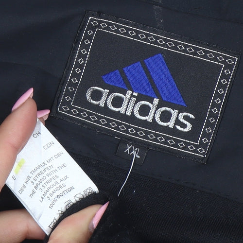Adidas Men's Black Beige 2XL Retro Windbreaker Jacket