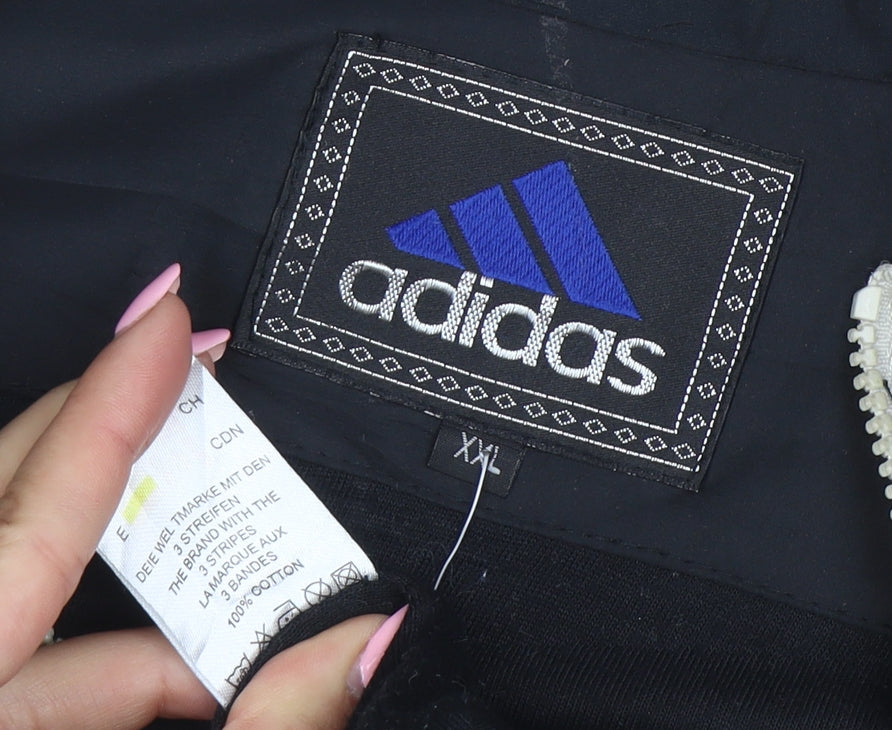 Adidas Men's Black Beige 2XL Retro Windbreaker Jacket