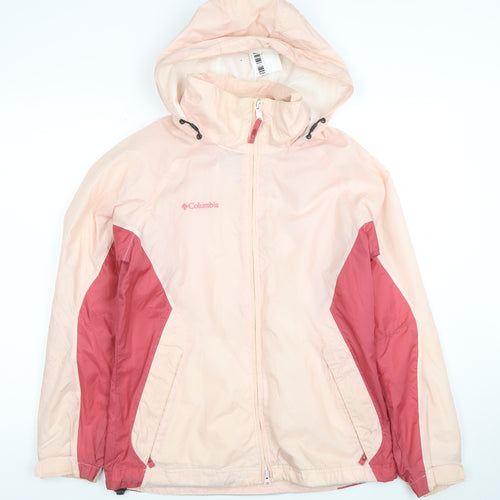 Columbia Womens Pink Mid-Length Hooded Water Resistant Jacket M