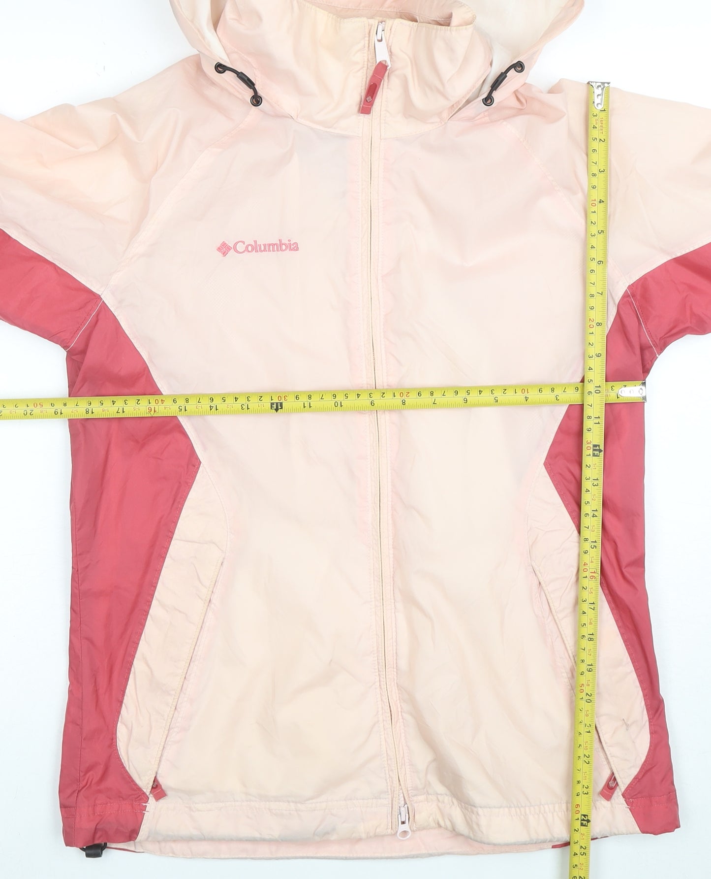 Columbia Womens Pink Mid-Length Hooded Water Resistant Jacket M