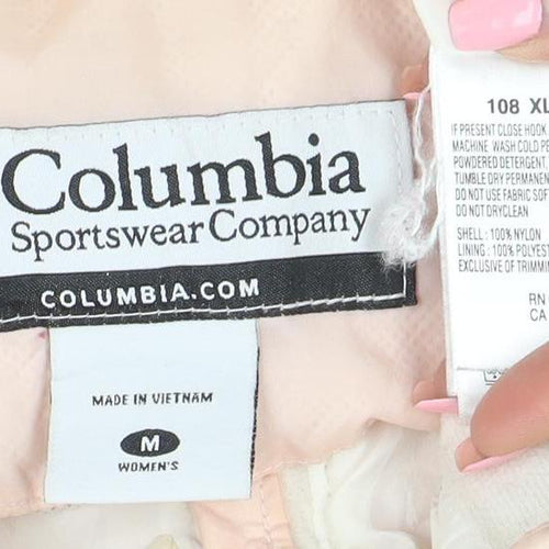 Columbia Womens Pink Mid-Length Hooded Water Resistant Jacket M
