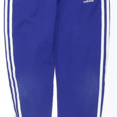 Adidas Boys Blue 12-13 Years Track Pants 100% Polyester Joggers