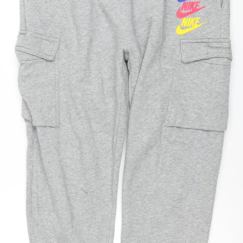 Nike Men’s Grey Jogger Sweatpants M Regular Fit French Terry Trousers