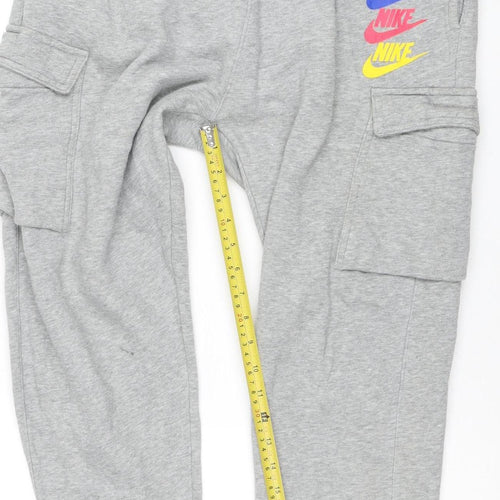 Nike Men’s Grey Jogger Sweatpants M Regular Fit French Terry Trousers