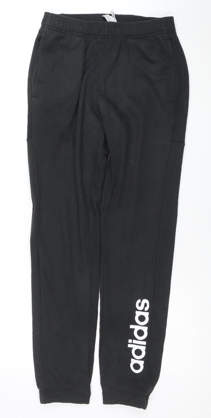 Adidas Mens Black Jogger Trousers Size S Polyester Blend