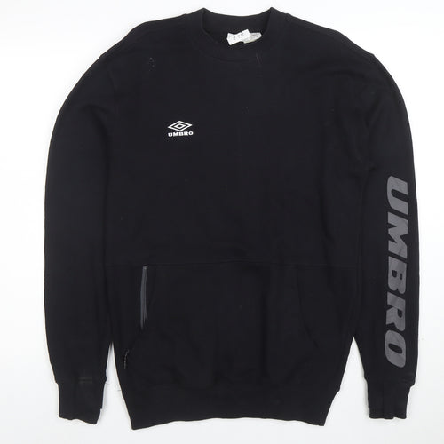 Umbro Men’s Black Small Logo Crew Neck Pullover Sweatshirt