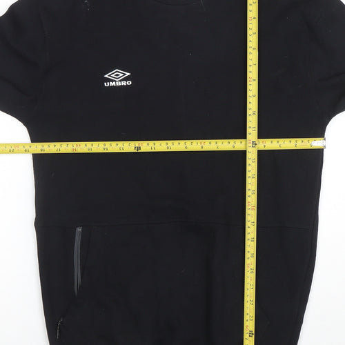 Umbro Men’s Black Small Logo Crew Neck Pullover Sweatshirt