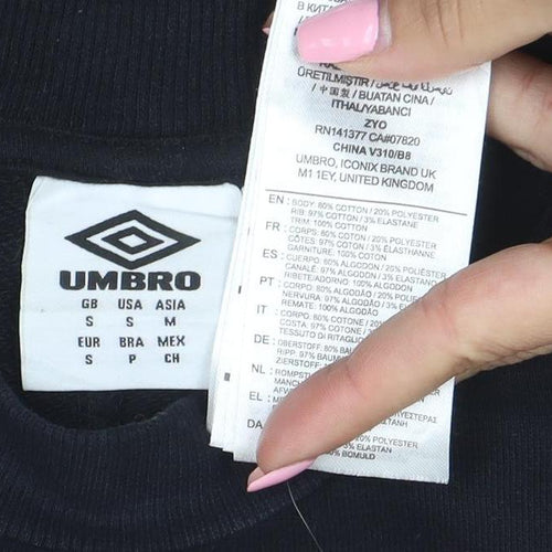 Umbro Men’s Black Small Logo Crew Neck Pullover Sweatshirt