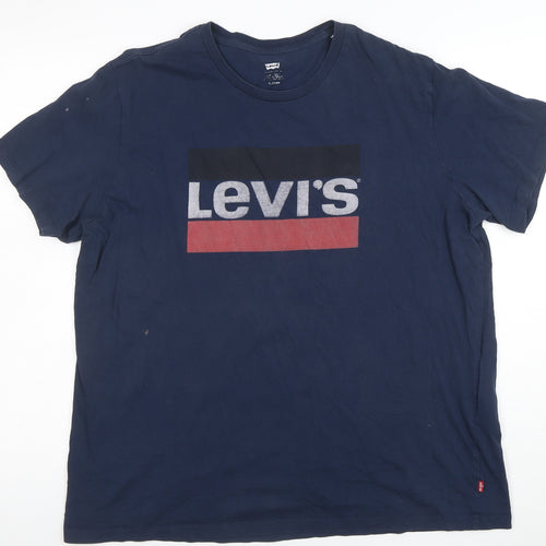 Levi's Men's Blue XL Logo Graphic Cotton T-Shirt