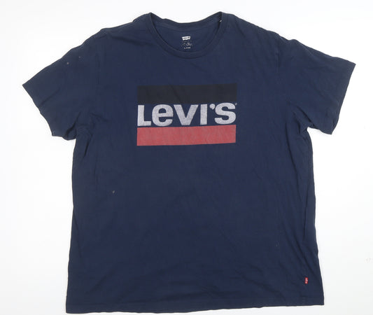 Levi's Men's Blue XL Logo Graphic Cotton T-Shirt