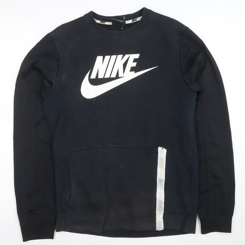 Nike Men's Black S Pullover Sweatshirt with Zip Pocket