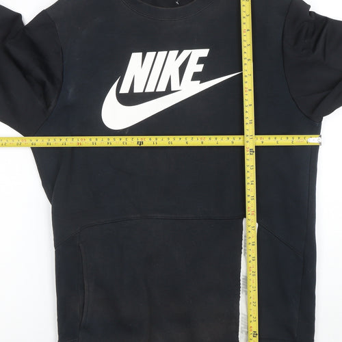 Nike Men's Black S Pullover Sweatshirt with Zip Pocket