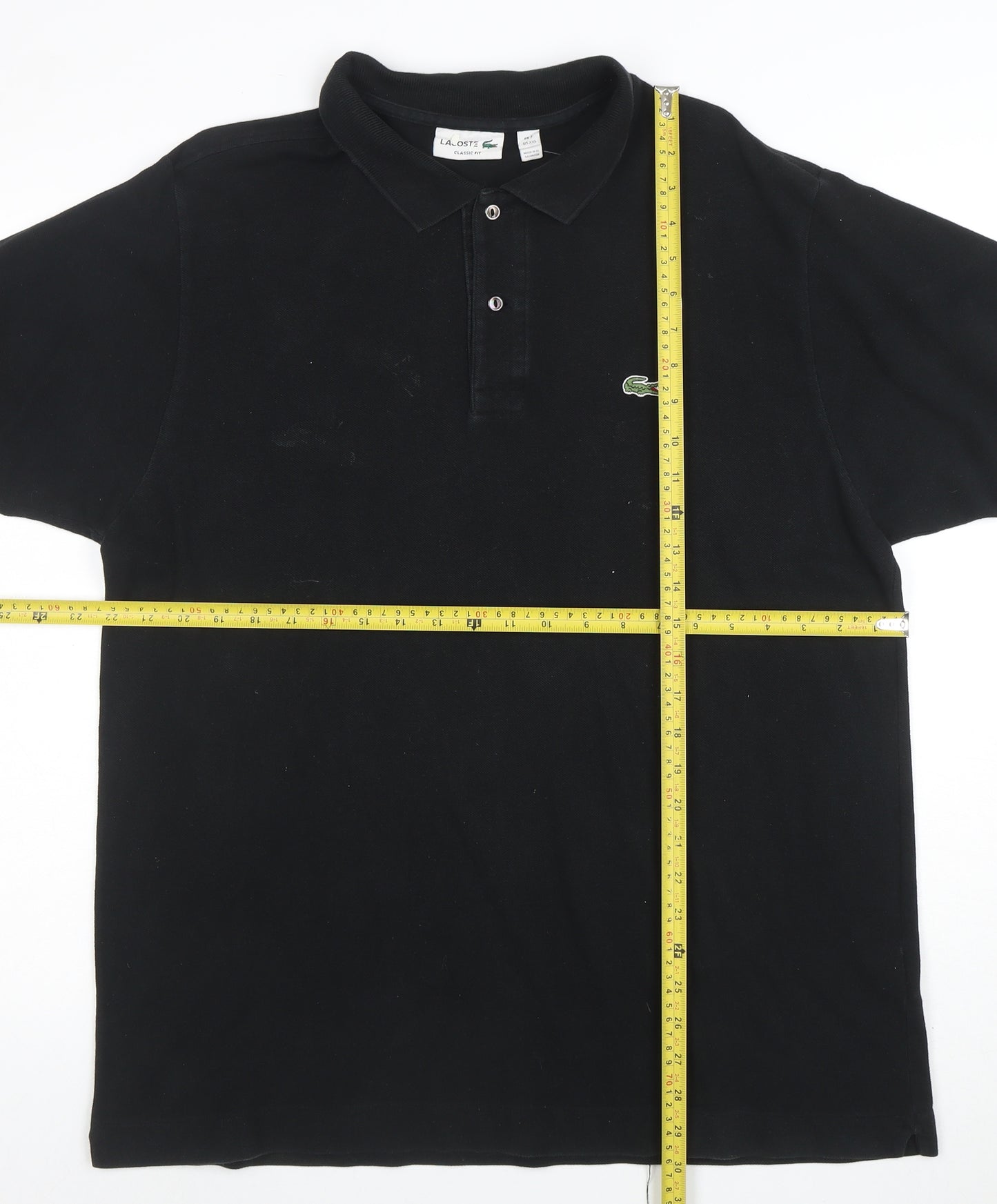 Lacoste Men’s Black Classic Fit Cotton Polo Shirt XXL
