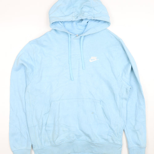Nike Men's Blue Pullover Hoodie Medium Fleece Sweatshirt