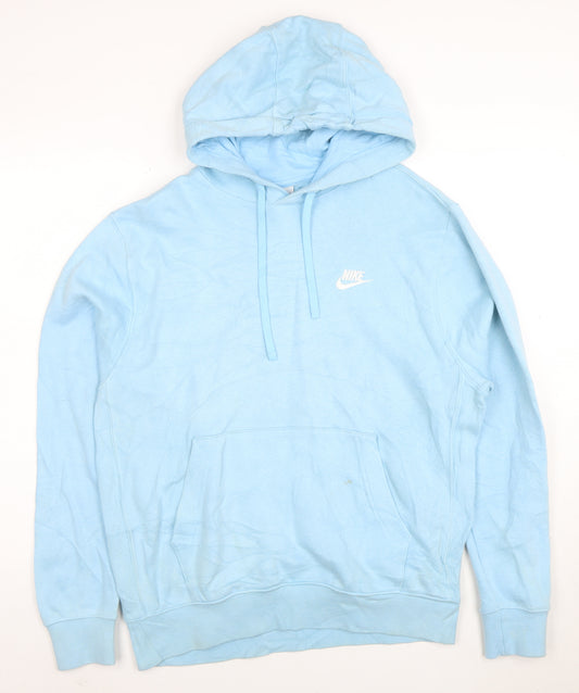 Nike Men's Blue Pullover Hoodie Medium Fleece Sweatshirt