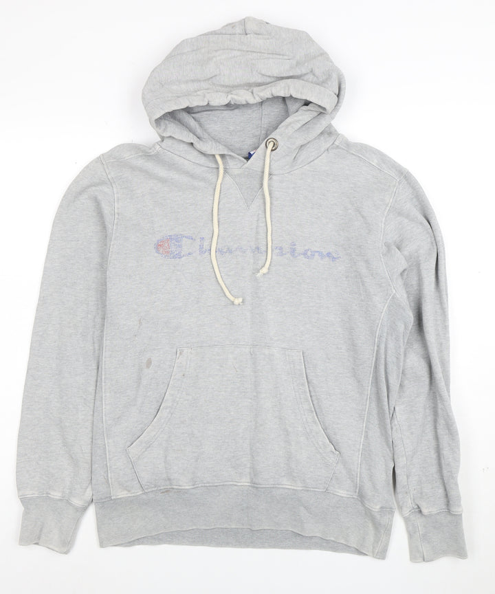 Champion Men's Grey Medium Pullover Hoodie with Logo