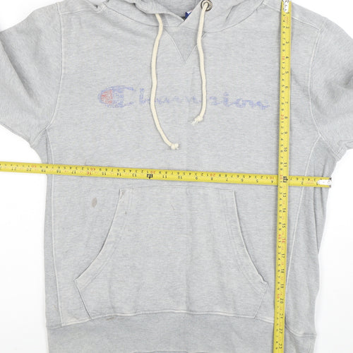 Champion Men's Grey Medium Pullover Hoodie with Logo