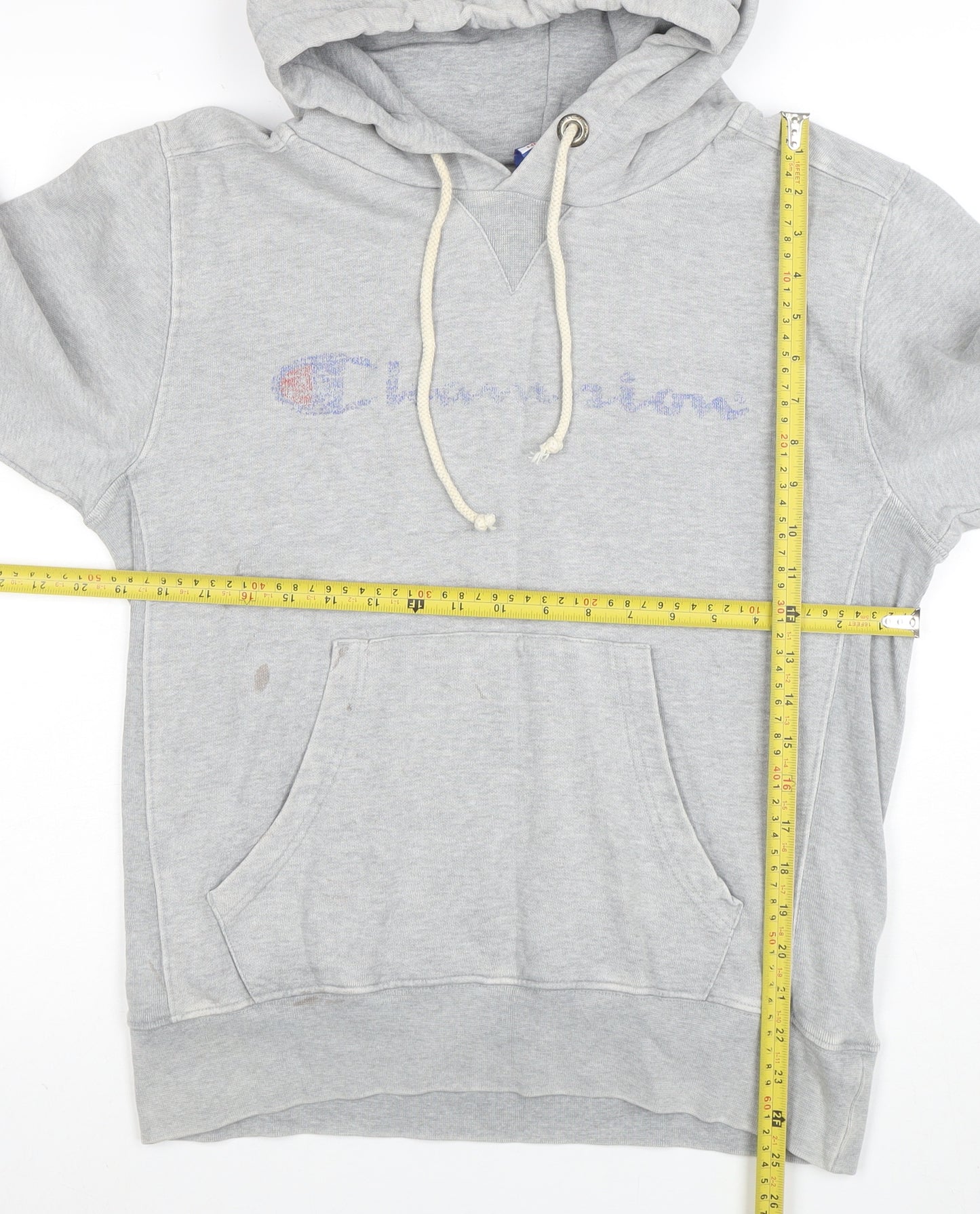 Champion Men's Grey Medium Pullover Hoodie with Logo