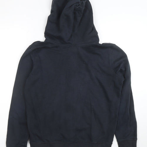 Adidas Women Black Full Zip Hoodie Size 14 M Cotton Blend Sportswear