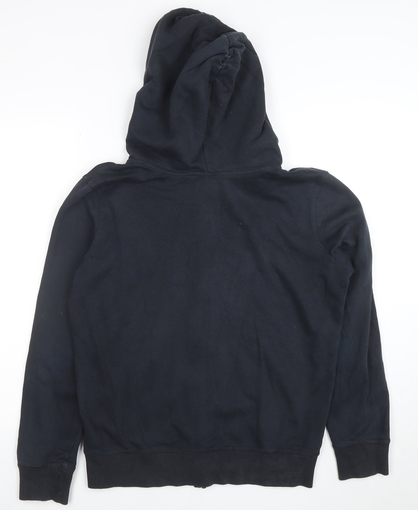 Adidas Women Black Full Zip Hoodie Size 14 M Cotton Blend Sportswear
