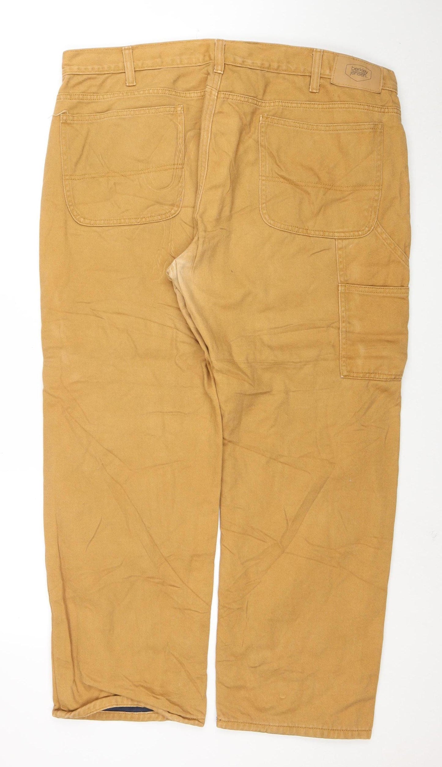 Berkley Jensen Men's Beige Work Jeans 40x30 Cotton Straight Fit