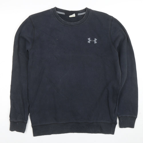 Under Armour Men's Black Small Crew Neck Fleece Pullover Sweatshirt