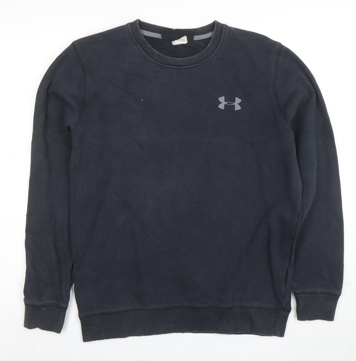 Under Armour Men's Black Small Crew Neck Fleece Pullover Sweatshirt