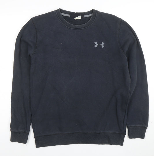 Under Armour Men's Black Small Crew Neck Fleece Pullover Sweatshirt