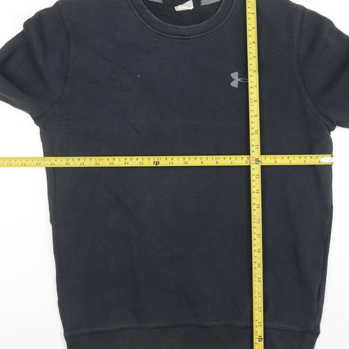 Under Armour Men's Black Small Crew Neck Fleece Pullover Sweatshirt