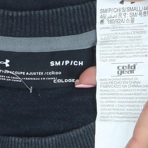 Under Armour Men's Black Small Crew Neck Fleece Pullover Sweatshirt
