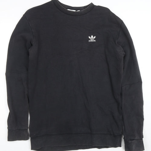 Adidas Mens Black Crew Neck Pullover Sweatshirt S