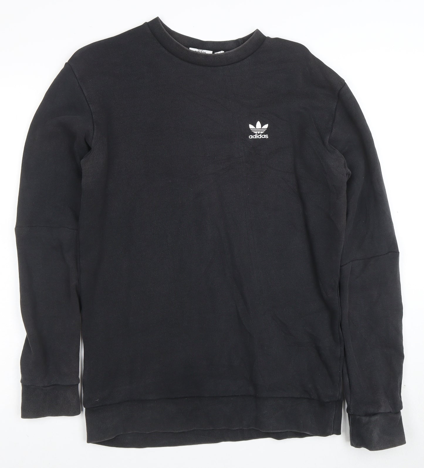 Adidas Mens Black Crew Neck Pullover Sweatshirt S